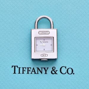 Tiffany & Co. 1837 White Dial Padlock Stainless Steel Charm Pendant Swiss Watch